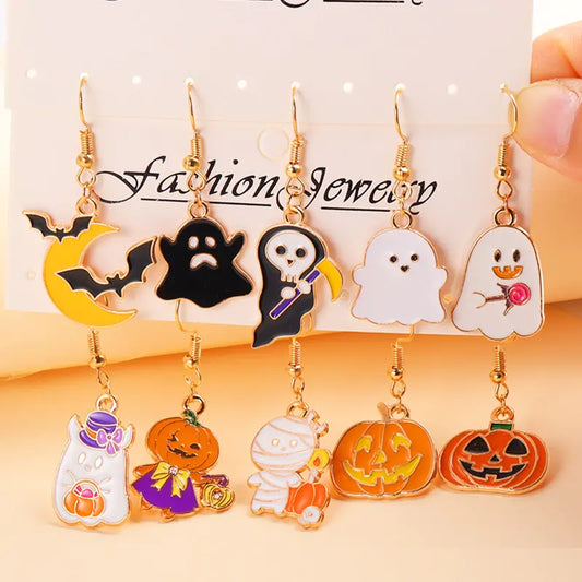 Cute Enamel Halloween Dangle Earrings - Bargain Boutique 